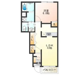 クレール白水【1階】の間取り