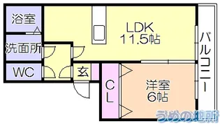 カトレアコート【1階】の間取り