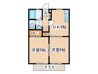 大井コーポラスA【1階】の間取り