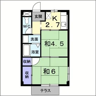 エルディム大谷【1階】の間取り