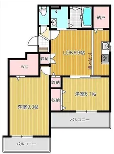 グリーン・ヒル甲東【2階】の間取り