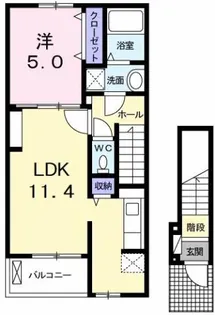 クラール南矢三 A【2階】の間取り