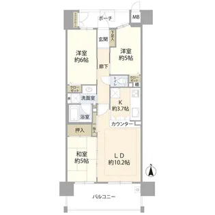 コスモ住道駅前(0003938)【14階】の間取り