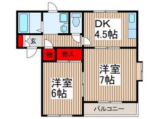 セイコ-ハウスB【2階】の間取り