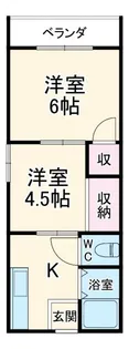 粕谷ハイツ【1階】の間取り