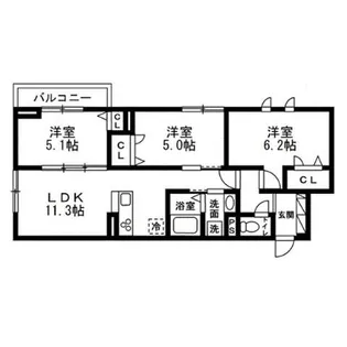 (仮)セレスティア豊玉南【3階】の間取り