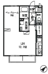 フルール B【2階】の間取り