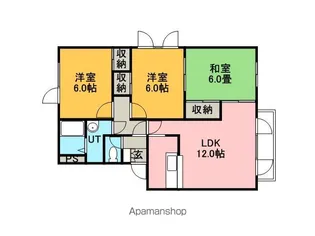 稲穂駅前ハイツ3【1階】の間取り