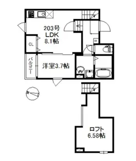 フォーサイト県庁西【2階】の間取り