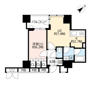 横浜ヴェールタワー【19階】の間取り