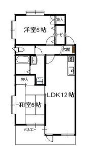 翠ケ丘(2LDK)【1階】の間取り
