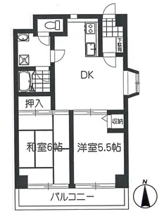 2DKの間取り画像