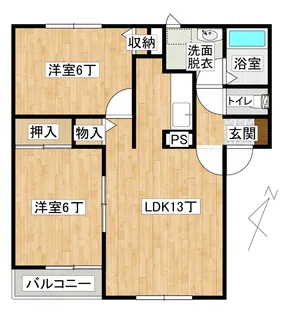 ガーデンパレス田園A棟【1階】の間取り