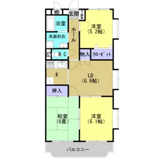 スプリングスマンション【3階】の間取り