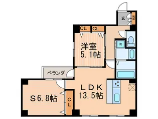 コモド御所南【4階】の間取り