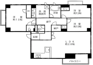 コート帝塚山中【3階】の間取り