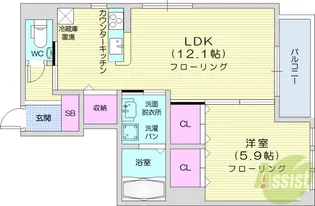 コンフォルト長町【1階】の間取り