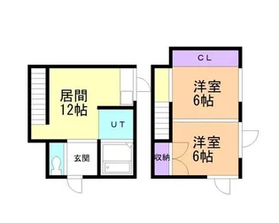 鷲別2丁目コーポ【1階】の間取り