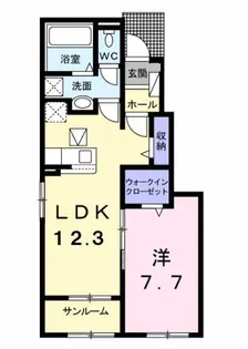 リーヴユイット【1階】の間取り