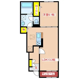 さくらヒルズ B【1階】の間取り