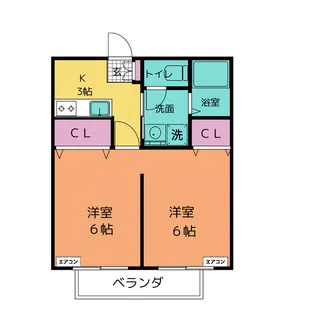 小松ハイツ吉浜 C【2階】の間取り