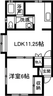 1LDKの間取り画像