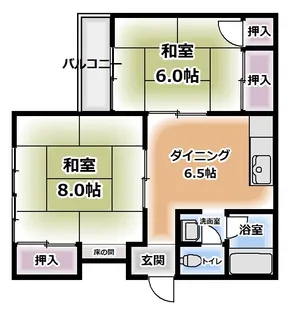 大阪府大阪市住吉区苅田8【マンション】の間取り
