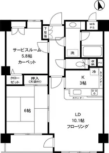 ライオンズマンション麻布十番南【2階】の間取り