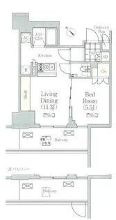 メゾンカルム日本橋馬喰町【13階】の間取り
