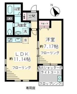 グランシエル【1階】の間取り