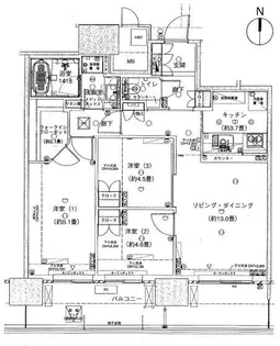 パークシティ武蔵小杉ミッドスカイタワー【14階】の間取り