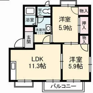 ももさき B棟【1階】の間取り