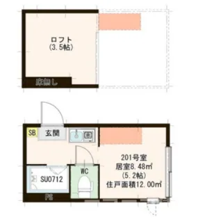 こぐまヴィラ旭丘【2階】の間取り