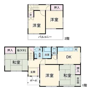 神奈川県伊勢原市下落合【一戸建】の間取り