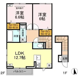 フォルテーヌ・イイクラII【2階】の間取り