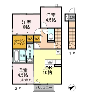 COZY COURT B棟【2階】の間取り
