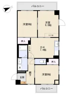 ユアコート昭和町【3階】の間取り
