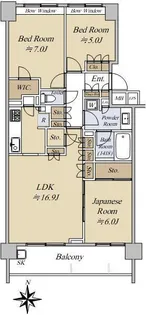 久我山ガーデンヒルズ七番館【3階】の間取り