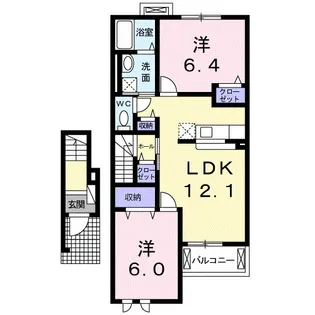 グラースパレス【2階】の間取り