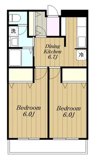 ハイツサンモール【2階】の間取り