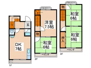 大阪府藤井寺市道明寺6【一戸建】の間取り