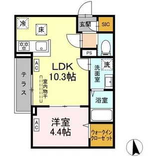 セレスティア東向島【1階】の間取り