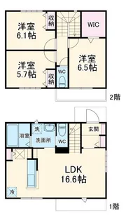 千葉県千葉市稲毛区園生町【一戸建】の間取り