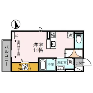 D-room永楽町【1階】の間取り