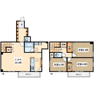 神奈川県相模原市南区上鶴間4【一戸建】の間取り
