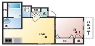 GRANDIR矢田【3階】の間取り
