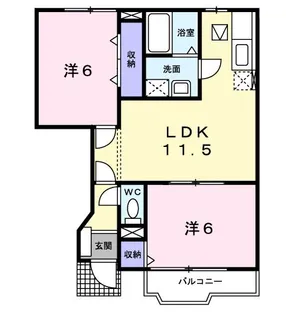 スウィート オーシャンB【1階】の間取り