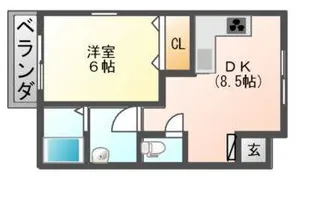 ハッピープレイス湊I【1階】の間取り