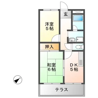 ドミール毘沙門【1階】の間取り
