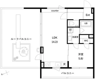 エスセナーリオ高輪【5階】の間取り